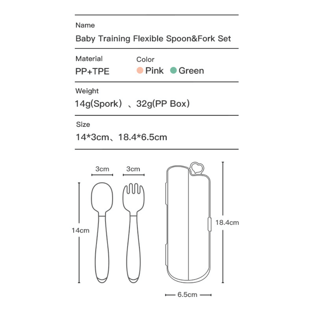 Baby Training Flexible Spoon & Fork Set | KiDDSTA