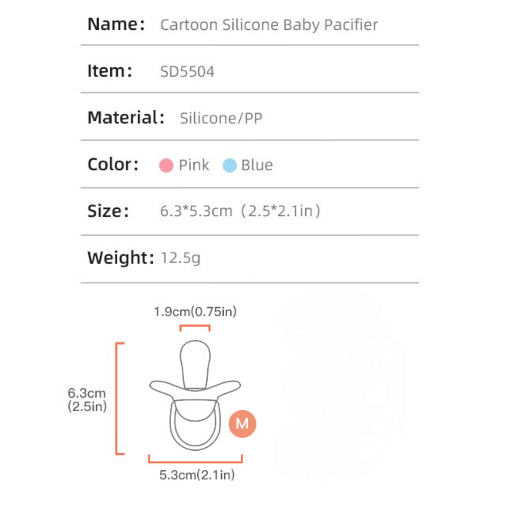 KIDDSTA Food-Grade Silicone Baby Pacifier